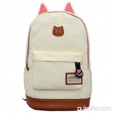 Cnvas Backpack,Coofit Sweet Cat Ear Girls Students Laptop Backpack School Bag Travel Rucksack for Student Travel Camping
